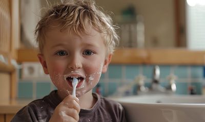 Mythen über Milchzähne - Junge putzt seine Milchzähne