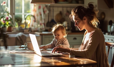 Nebenverdienst von zuhause Eltern am Küchentisch